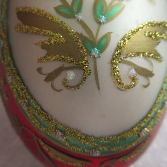 Unique Treasure Handcrafted Glass Faberge Inspired Ornament Jeweled Egg Ornament - Picture 9 of 12